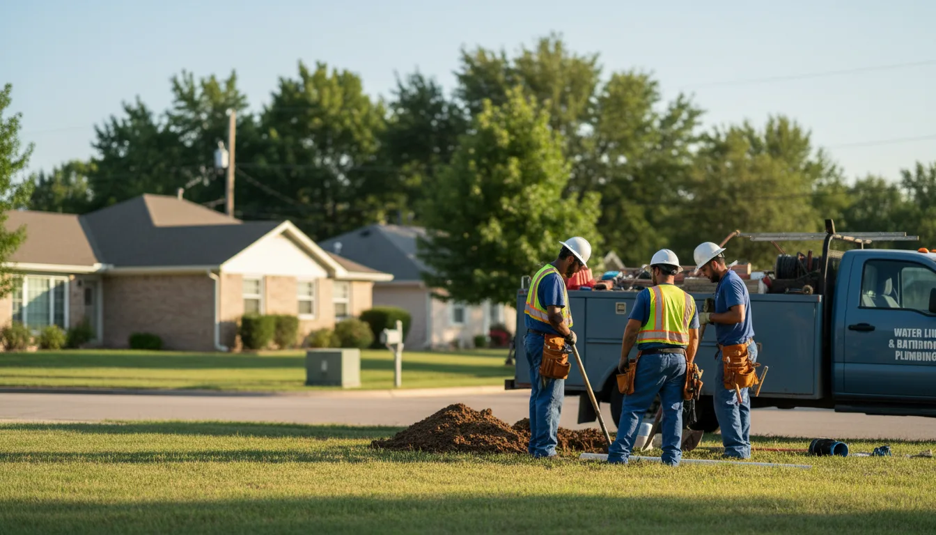 Residential water line and bathroom plumbing service in Attica, OH